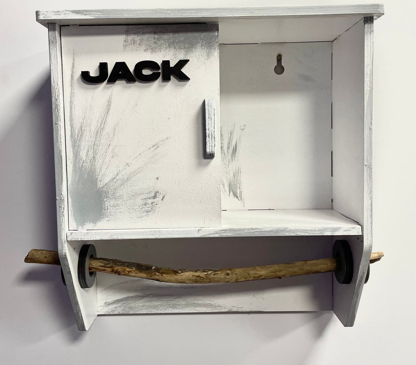 Hundegarderobe, Leinenplatz, Hängeschrank, Leinengarderobe, Leinenparkplatz, Leinenhalter, Hundeleine, Shabby Chic, Treibholz