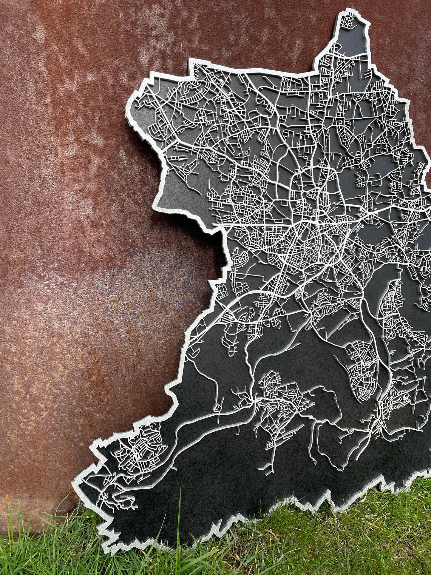 Stadtplan aus Holz | personalisierte Stadtkarte | Landkarte MDF