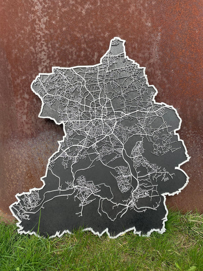 Stadtplan aus Holz | personalisierte Stadtkarte | Landkarte MDF