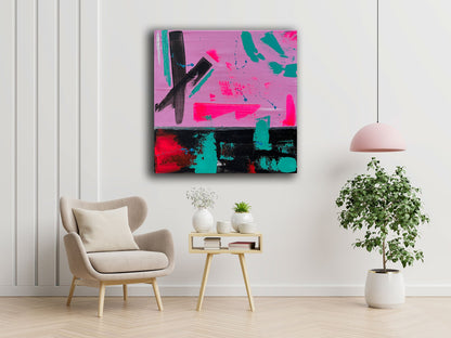 Abstraktes Gemälde aus Acryl handgemalt auf Leinwand 40x40 cm | modernes, individuelles Geschenk | Unikat
