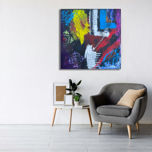 Abstraktes Gemälde aus Acryl handgemalt auf Leinwand 80x80 cm | modernes, individuelles Geschenk | Unikat