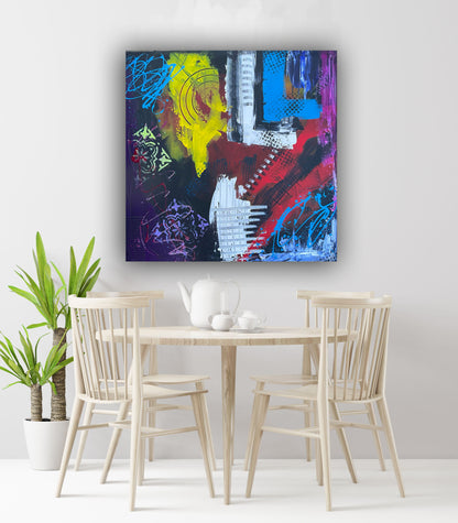 Abstraktes Gemälde aus Acryl handgemalt auf Leinwand 80x80 cm | modernes, individuelles Geschenk | Unikat