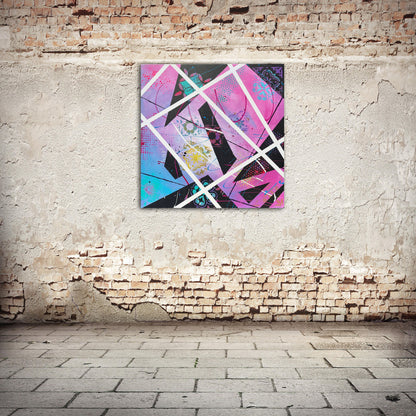 Abstraktes Gemälde aus Acryl handgemalt auf Leinwand 80x80 cm | modernes, individuelles Geschenk | Unikat