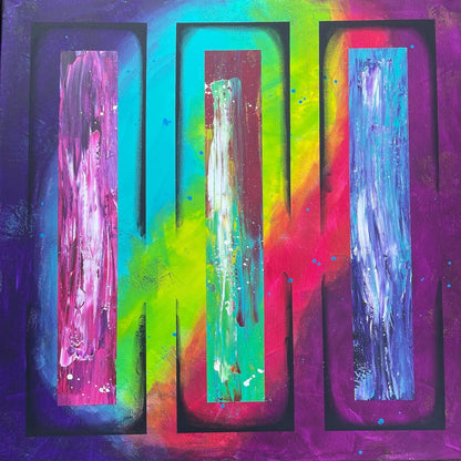 Abstraktes Gemälde aus Acryl handgemalt auf Leinwand 80x80 cm | modernes, individuelles Geschenk | Unikat