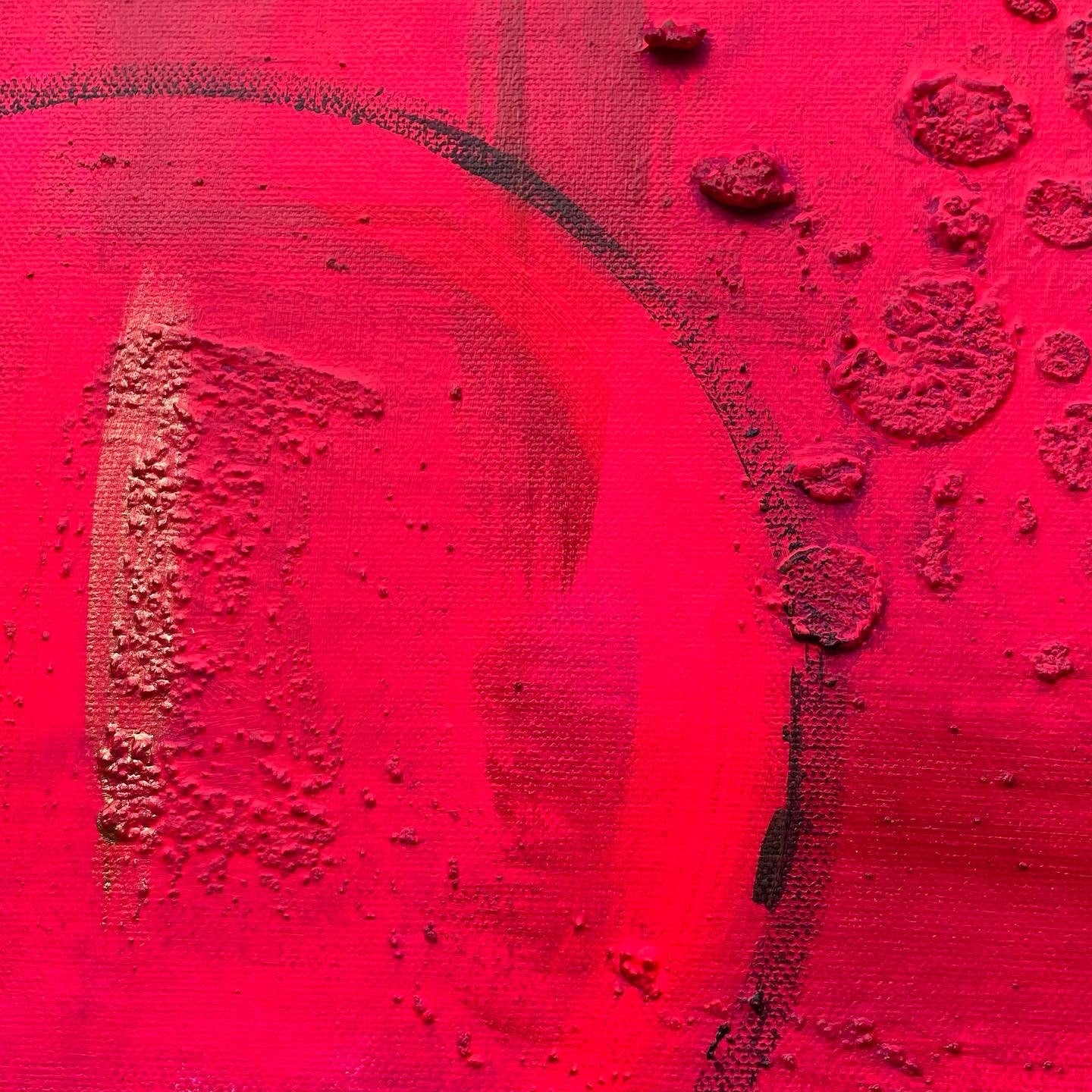 Abstraktes Gemälde aus Acryl handgemalt auf Leinwand pink & gold 80x80 cm | modernes, individuelles Geschenk | Unikat