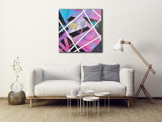 Abstraktes Gemälde aus Acryl handgemalt auf Leinwand 80x80 cm | modernes, individuelles Geschenk | Unikat