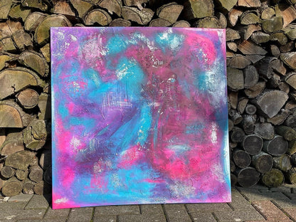 Abstraktes Gemälde aus Acryl handgemalt auf Leinwand 80x80 cm | modernes, individuelles Geschenk | Unikat
