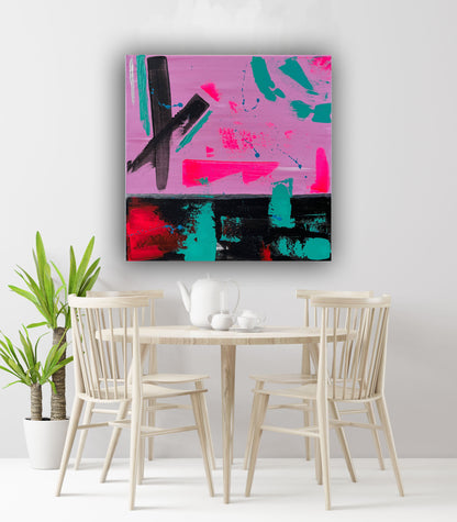Abstraktes Gemälde aus Acryl handgemalt auf Leinwand 40x40 cm | modernes, individuelles Geschenk | Unikat