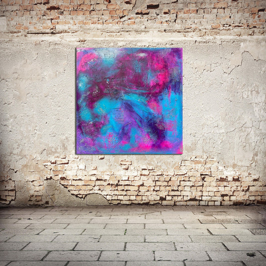 Abstraktes Gemälde aus Acryl handgemalt auf Leinwand 80x80 cm | modernes, individuelles Geschenk | Unikat
