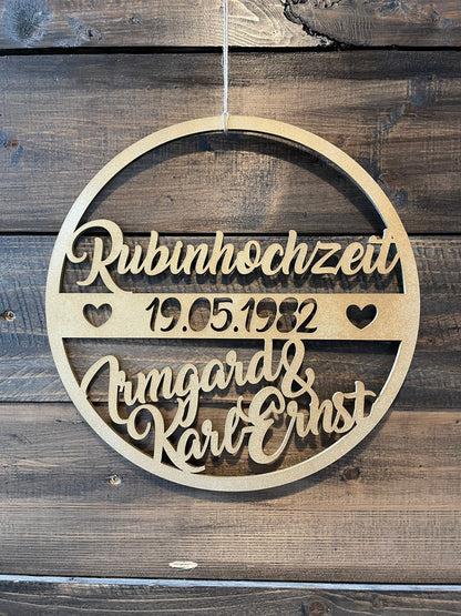 Jubiläumskranz, Jubiläum, 25 Jahre, 50 Jahre, Goldene Hochzeit, Silberhochzeit, Rubinhochzeit, Diamantene Hochzeit, Hochzeitstag