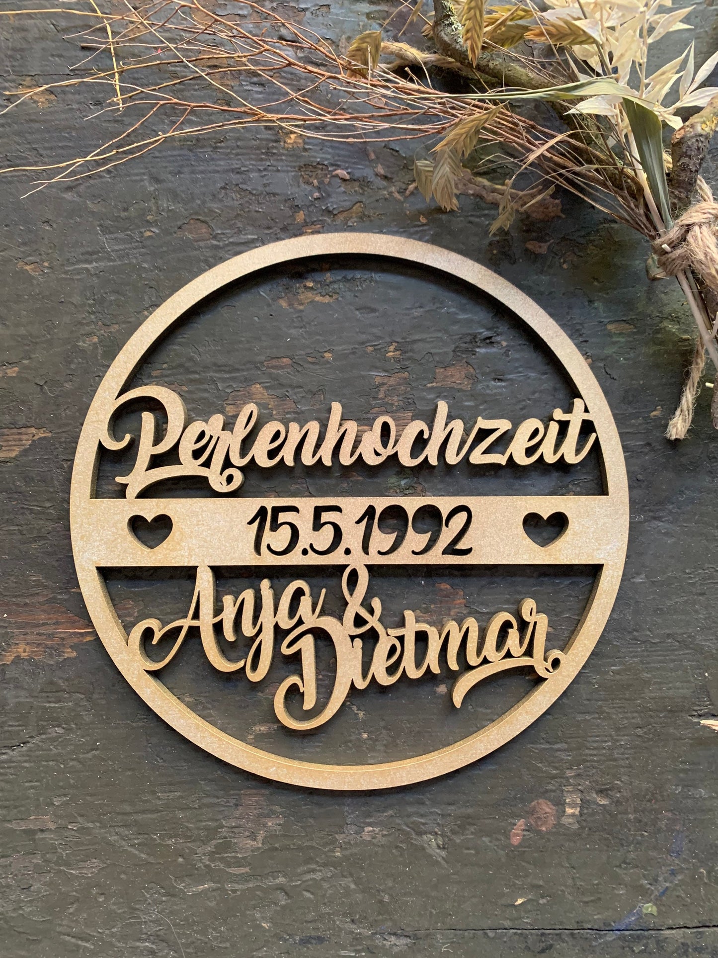 Jubiläumskranz, Jubiläum, 25 Jahre, 50 Jahre, Goldene Hochzeit, Silberhochzeit, Rubinhochzeit, Diamantene Hochzeit, Hochzeitstag