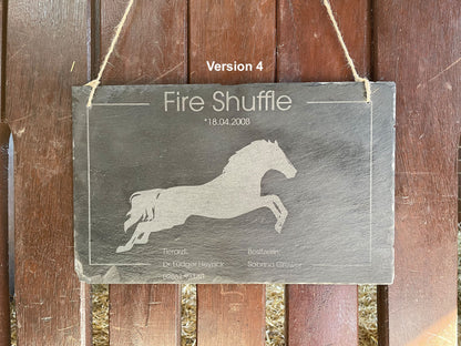 Boxenschild 40x25 cm, Individuelles Schild für Pferdeboxen, Stalltafel, gravierte Naturschieferplatte