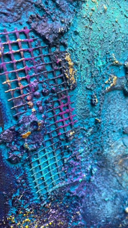 Abstraktes Gemälde aus Acryl handgemalt auf Leinwand 40x40 cm | modernes, individuelles Geschenk | Unikat