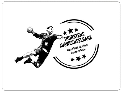 Personalisiertes Handball-Geschenk Bierkastensitz mit Gravur Individuelle Holz-Bierbank Sportler Mannschaftsgeschenk & Jubiläumsidee Holz