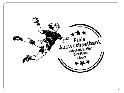 Personalisiertes Handball-Geschenk Bierkastensitz mit Gravur Individuelle Holz-Bierbank Sportler Mannschaftsgeschenk & Jubiläumsidee Holz