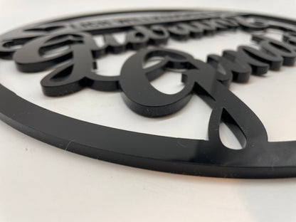 Türkranz aus Acryl, WETTERFEST, Fensterkranz, Familienschild, Familienname, rundes Türschild, personalisiert