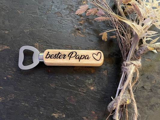 Flaschenöffner personalisiert aus Holz / Geschenk Papa / Geschenk Freund / Geschenk für Ihn
