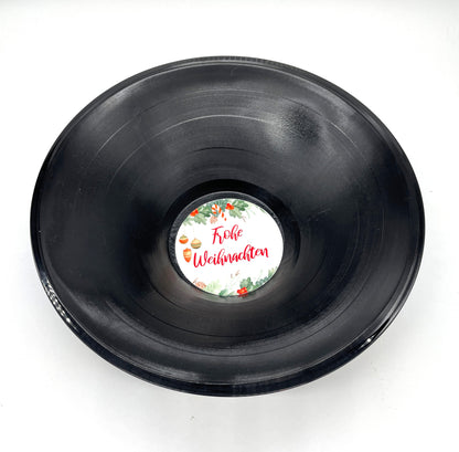 Schallplatten Schalen 2 Stk.  handgefertigt aus Vintage upcycled Vinyl Schallplatten, Upcycling