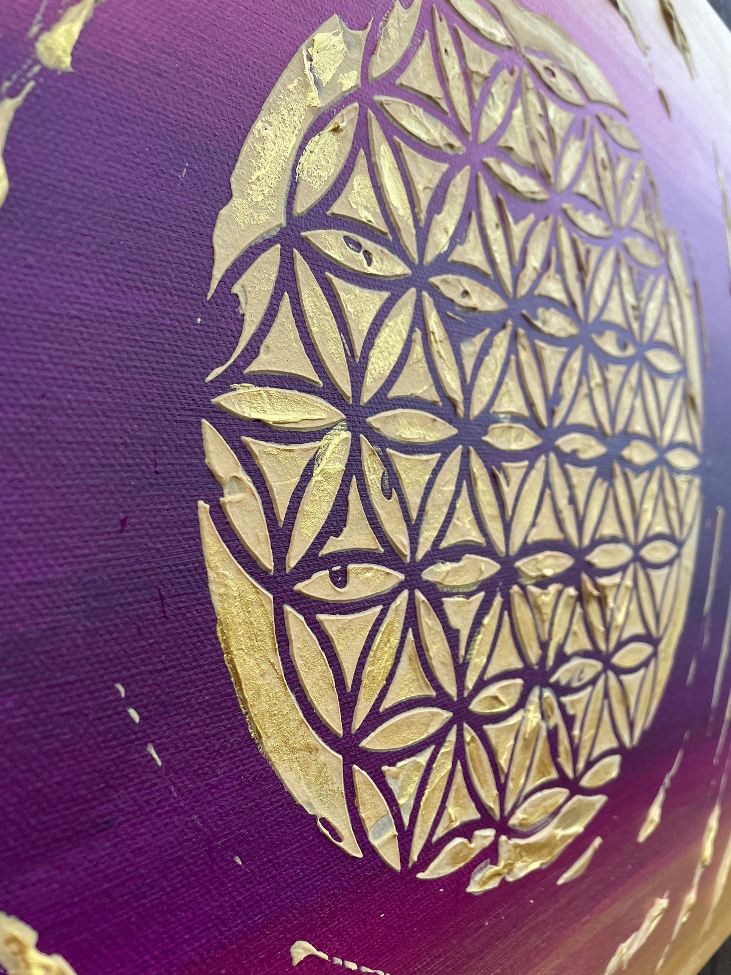 Energiebild Blumes des Lebens - Gemälde | handgemalt auf Leinwand 40x40 cm | modernes, individuelles Unikat