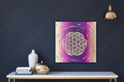 Energiebild Blumes des Lebens - Gemälde | handgemalt auf Leinwand 40x40 cm | modernes, individuelles Unikat