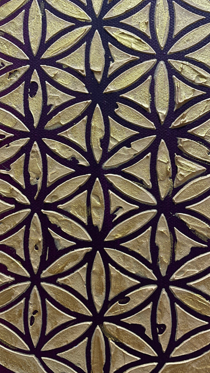 Energiebild Blumes des Lebens - Gemälde | handgemalt auf Leinwand 40x40 cm | modernes, individuelles Unikat