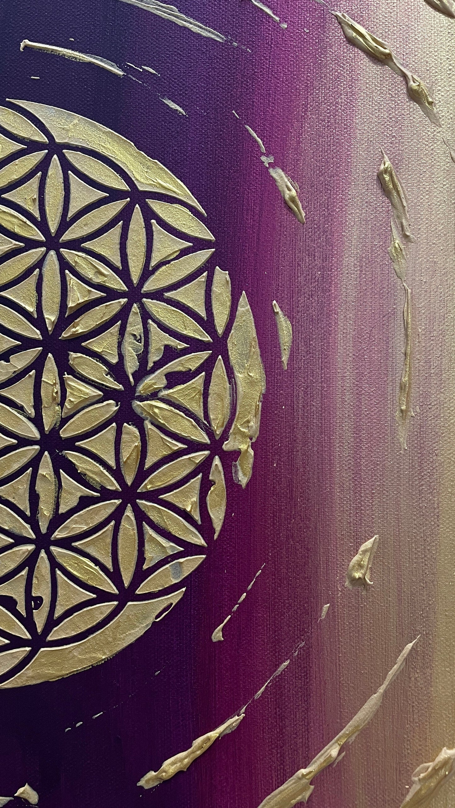 Energiebild Blumes des Lebens - Gemälde | handgemalt auf Leinwand 40x40 cm | modernes, individuelles Unikat