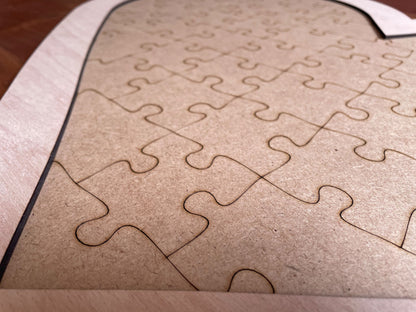 Herzpuzzle aus Holz, Hochzeit, Gästebuch