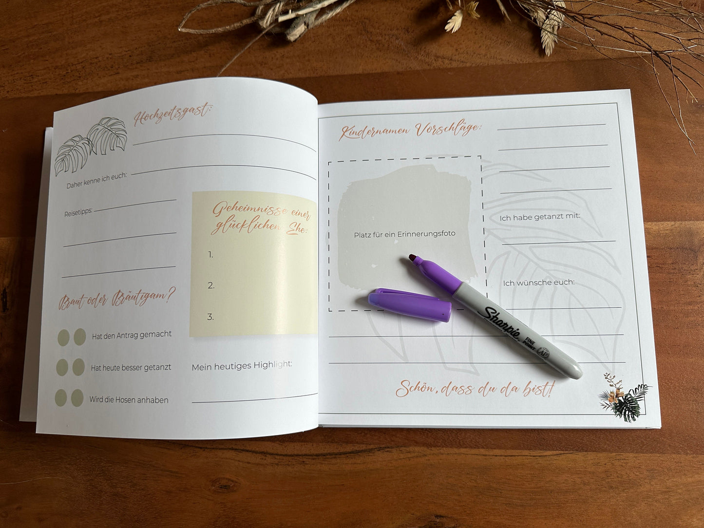 Hochzeitsgästebuch,  personalisiert, Hochzeitsalbum, Hochzeitsfotoalbum für alle Sofortfotos, Hochzeitsbuch, Geschenkidee Hochzeit