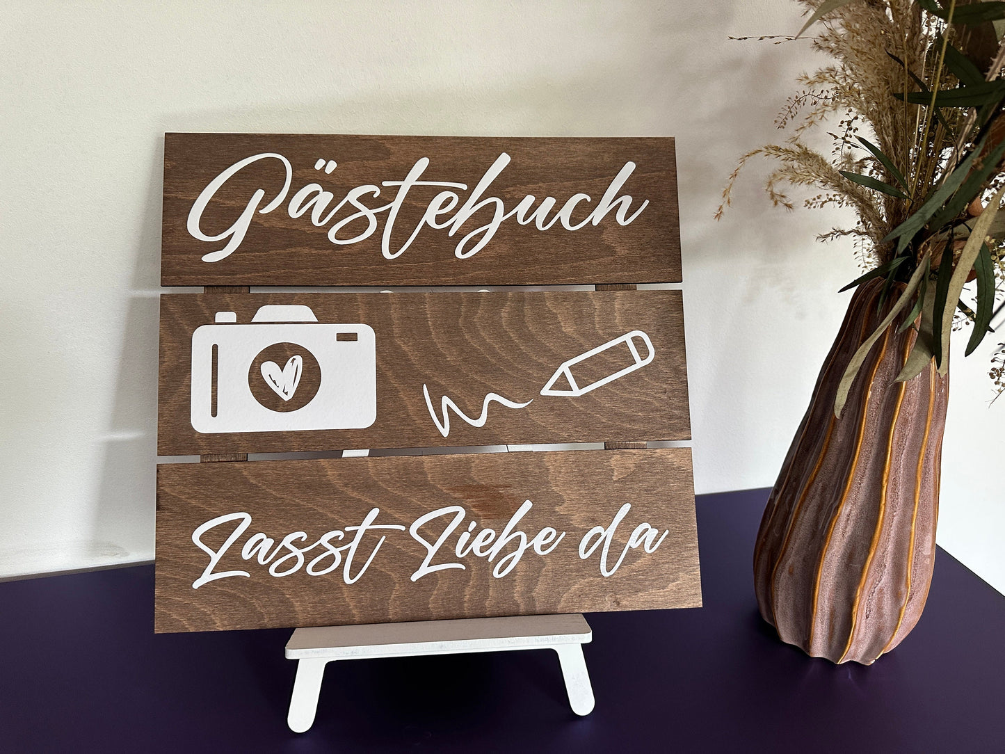 Gästebuch Schild XXL inkl Aufsteller | Wegweiser | Fotobox | Hochzeitsdeko | Accessoire | Candybar