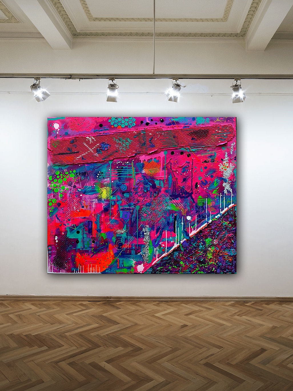Abstraktes Acryl-Gemälde | handgemalt auf Leinwand 120x100 cm | modernes, individuelles Geschenk | Unikat