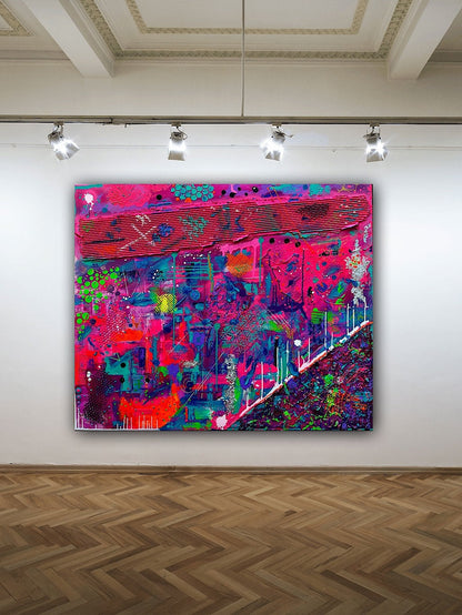 Abstraktes Acryl-Gemälde | handgemalt auf Leinwand 120x100 cm | modernes, individuelles Geschenk | Unikat