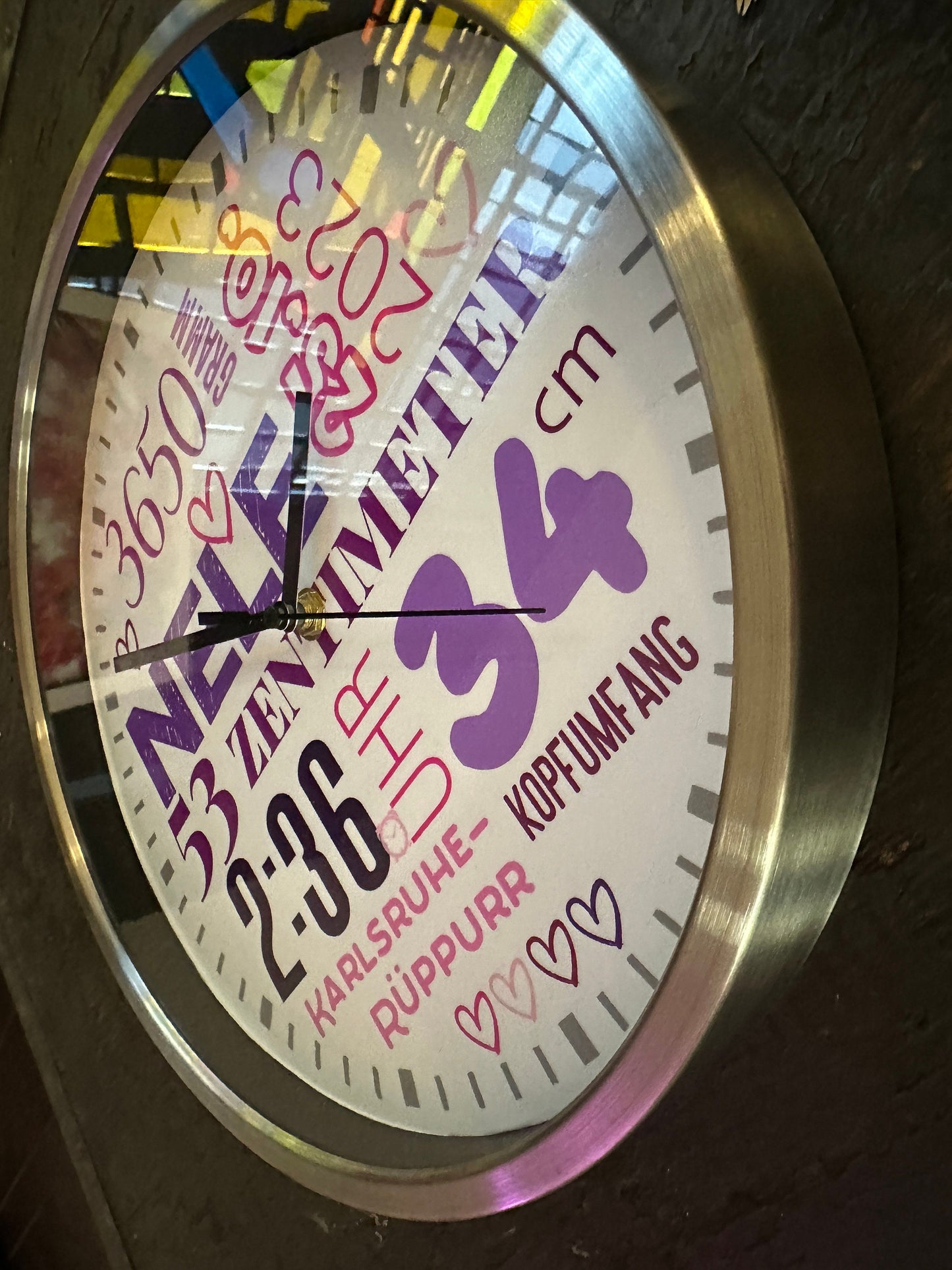 Personaliserte Kinderzimmeruhr Lernuhr Wanduhr fürs Kinderzimmer Geschenk zur Geburt Einschulung oder Geburtstag