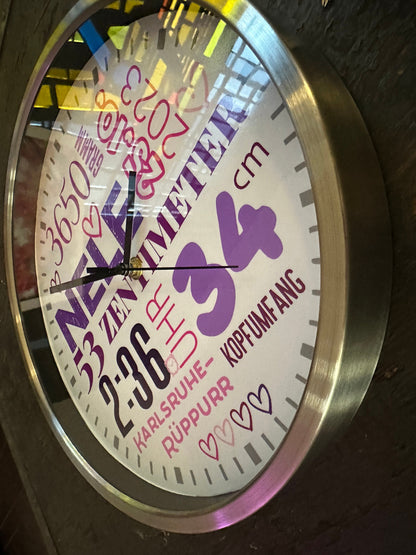 Personaliserte Kinderzimmeruhr Lernuhr Wanduhr fürs Kinderzimmer Geschenk zur Geburt Einschulung oder Geburtstag