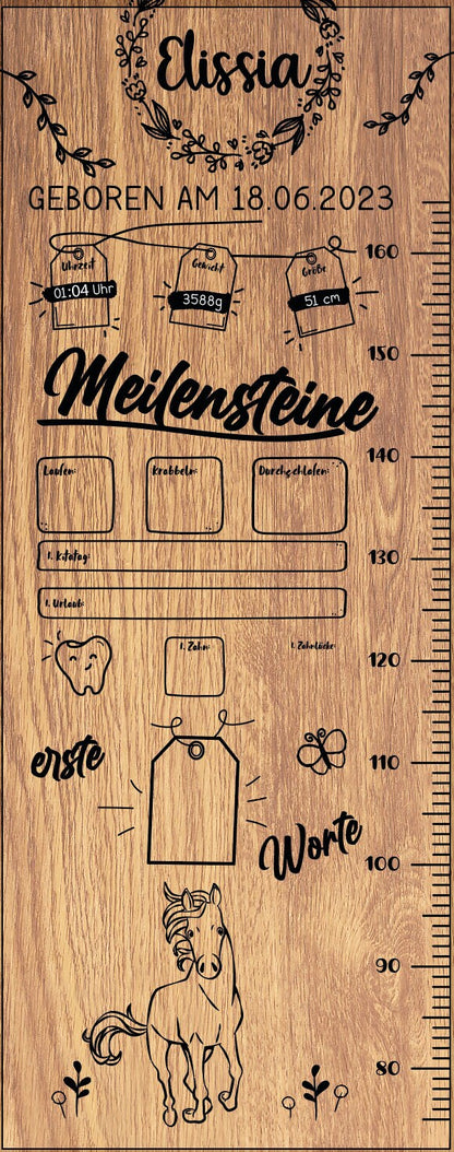 personalisierte Messlatte für Kinder | Kinderzimmer | Meilensteintafel | Kindermesslatte | Geburtsgeschenk | Taufe