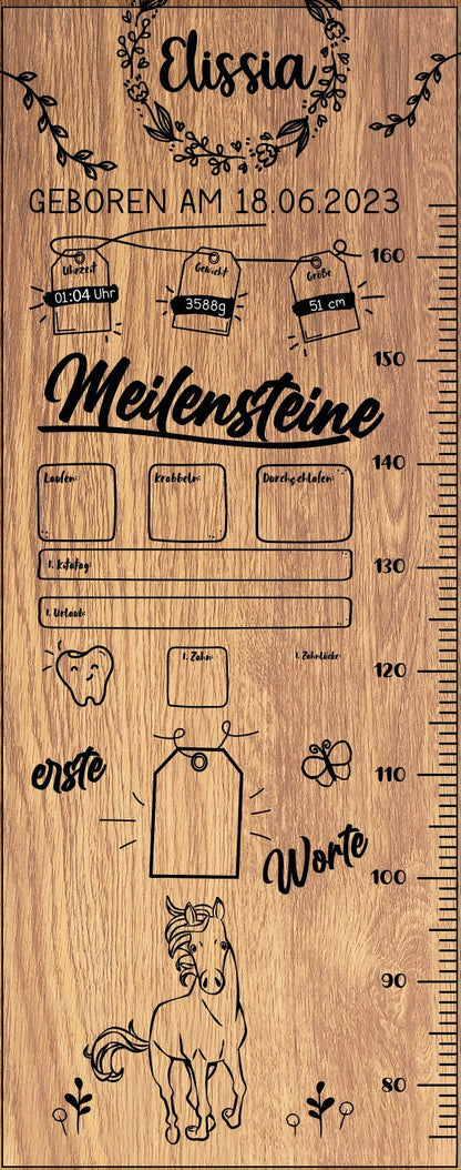 personalisierte Messlatte für Kinder | Kinderzimmer | Meilensteintafel | Kindermesslatte | Geburtsgeschenk | Taufe