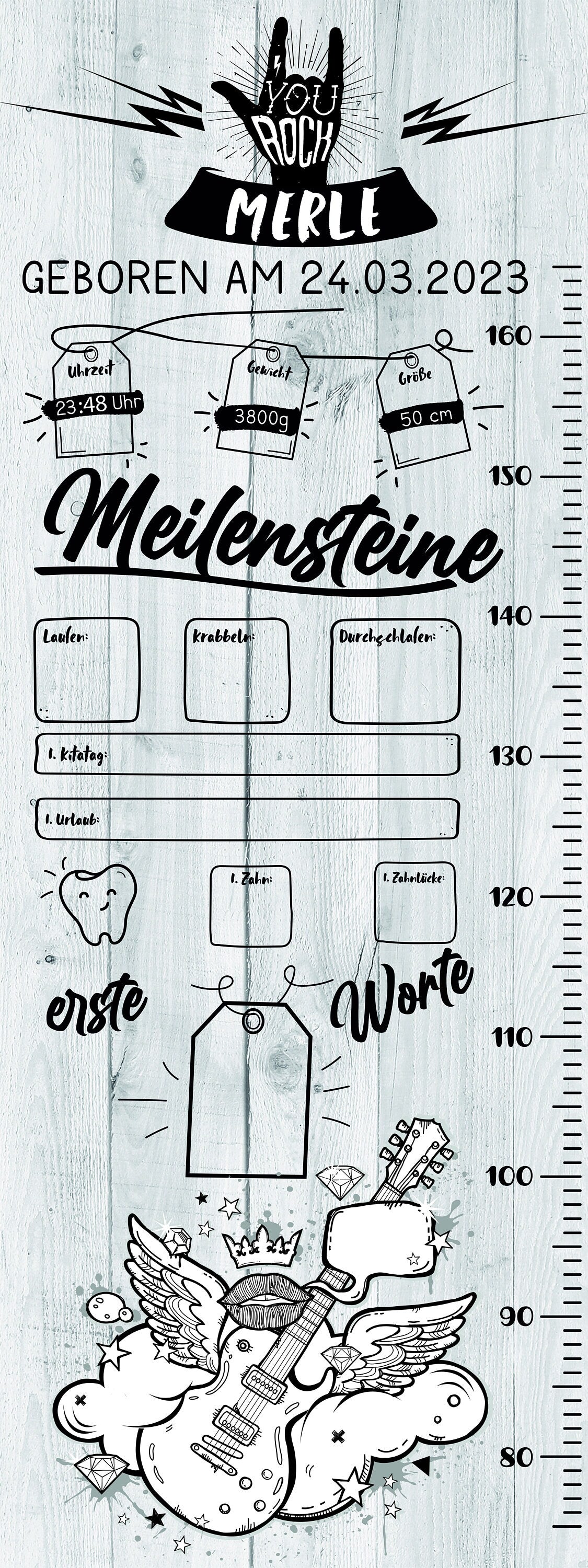 personalisierte Messlatte für Kinder | Kinderzimmer | Meilensteintafel | Kindermesslatte | Geburtsgeschenk | Taufe