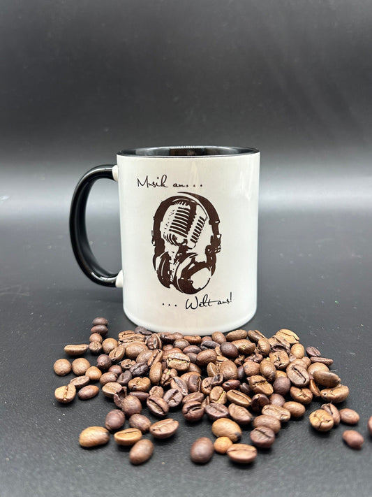 Tasse mit Spruch "Musik an Welt aus" Kaffeetasse | kaffeebecher