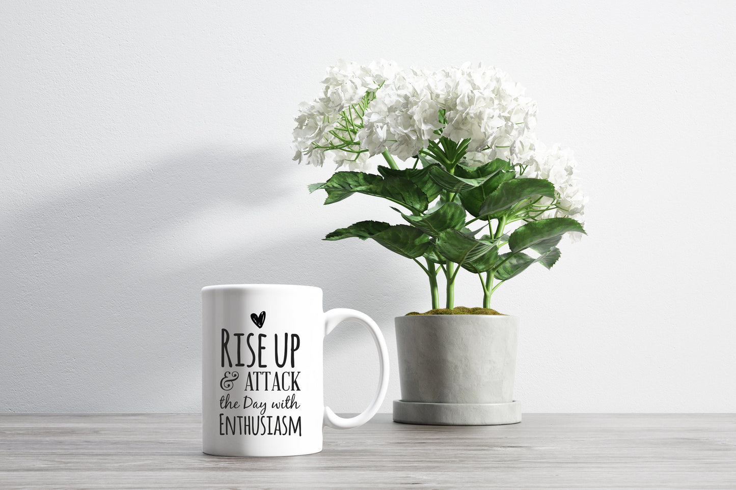 Tasse mit Spruch "RISE UP & Attack the day with Enthusiasm" Kaffeetasse | Kaffeebecher
