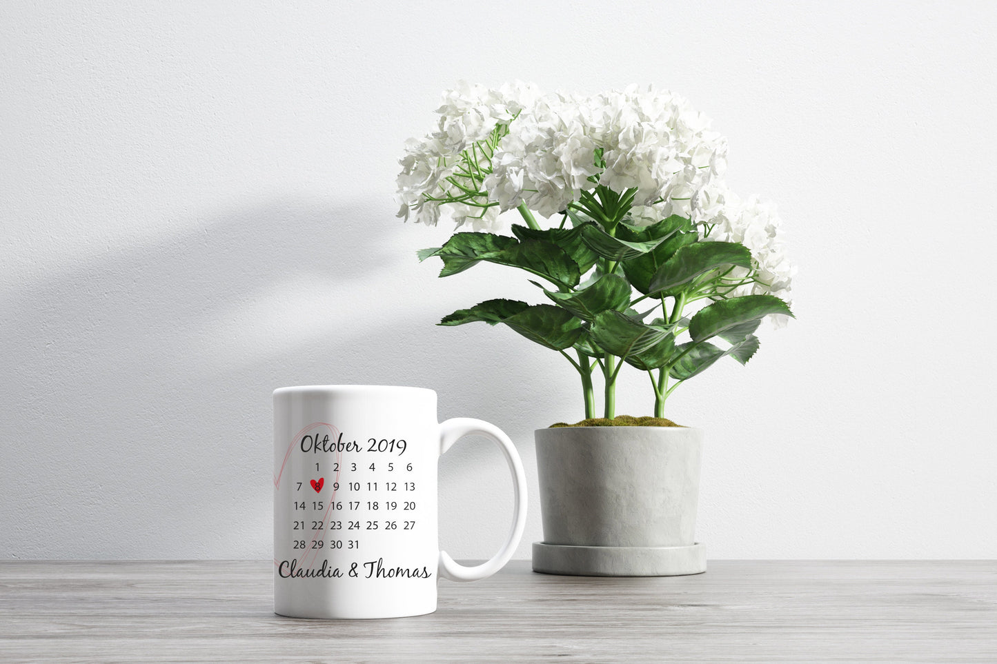 Valentinstagsgeschenk | Tasse mit Jahrestag  | Kalender | Partnertasse | Geschenk Mann Frau Freundin | Tasse mit Datum | Liebe
