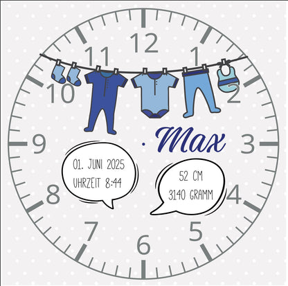 Personaliserte Kinderzimmeruhr Lernuhr Wanduhr fürs Kinderzimmer Geschenk zur Geburt Einschulung oder Geburtstag